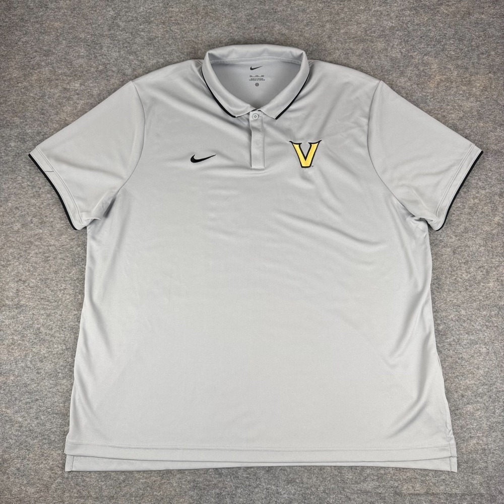 Nike Dri Fit Polo Shirt Vanderbilt Commodores Polyester Gray Mens 3XL